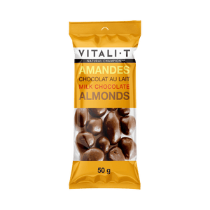 COLLATION AMANDES CHOCOLAT AU LAIT 15X50G - Vitali-T Snacks/Collations