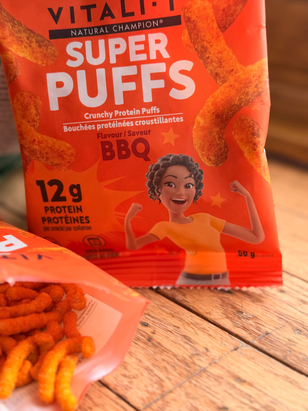 Collations protéinées Super Puffs BBQ- boîte de 24x50G - Vitali-T - Vitali-T Snacks/Collations