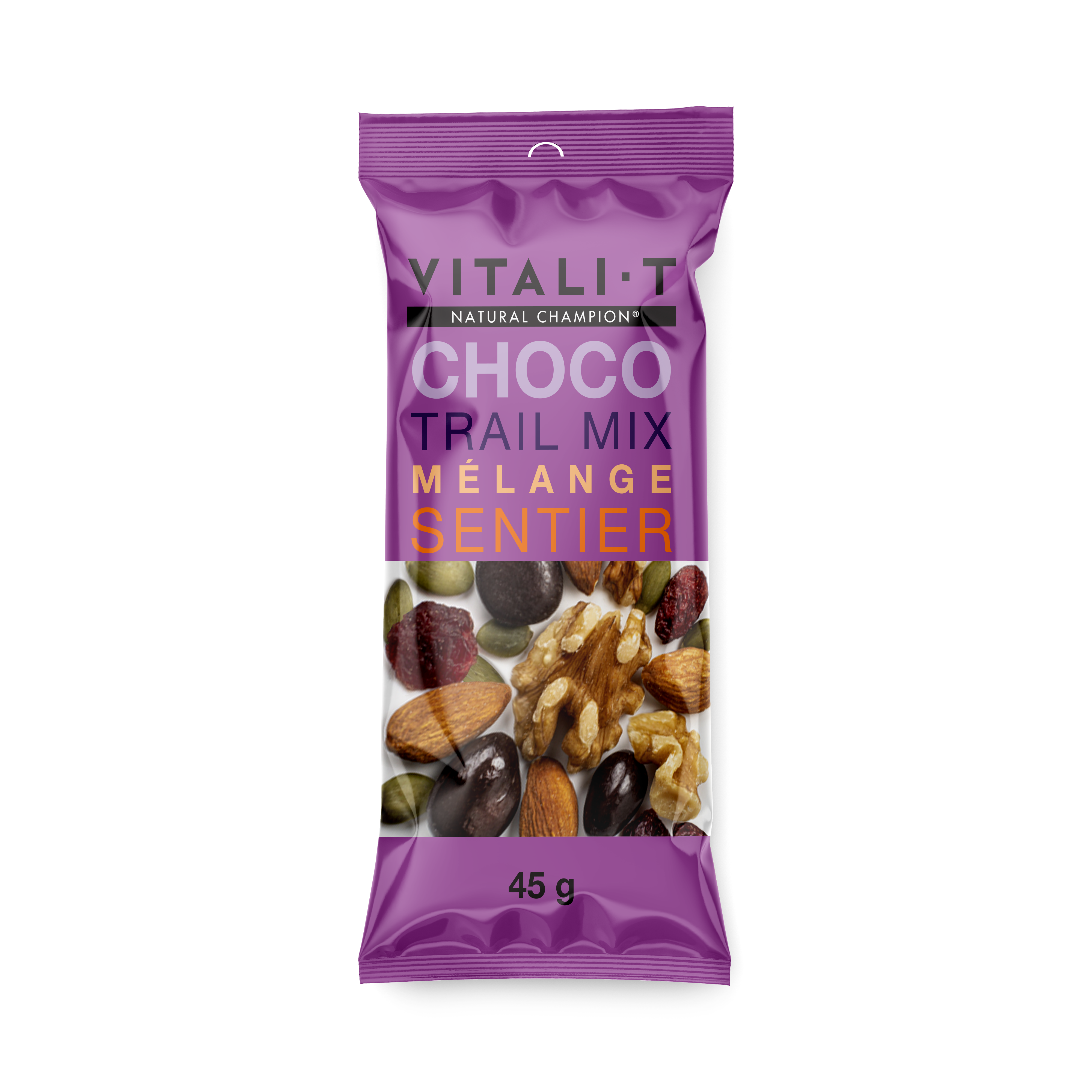 Choco trail mix nut snacks - box of 15X45G -Vitali-T