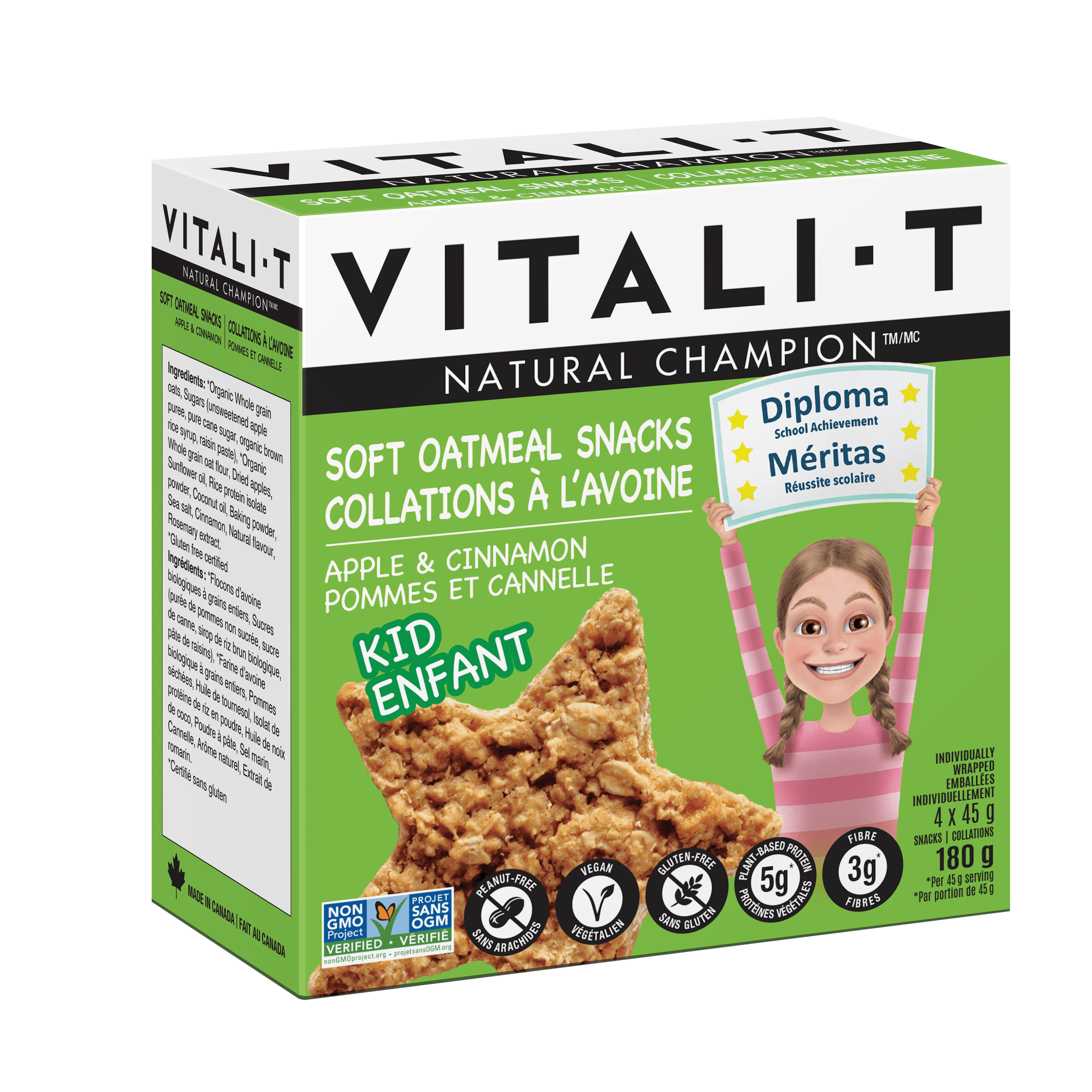 COLLATION POMMES ET CANNELLE 4x45G - Vitali-T Snacks/Collations